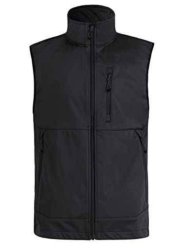 Free Soldier Men's Lightweight Softshell Golf Vests Outerwear Windproof Sleeveless Jackets For Travel Hiking Running Fishing(Black,M) #TOP2