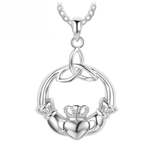Collier pendentif couronne cœur argent 925 tendance pour femme
