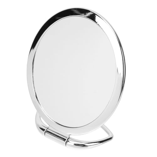 Espejo de maquillaje doble cara portátil elegante miniatura 1