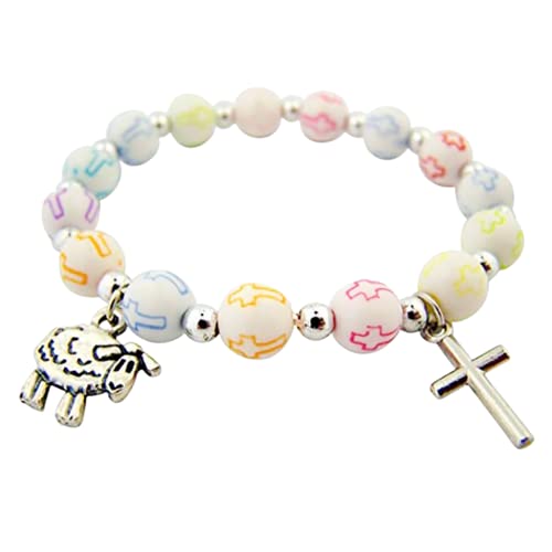 Needzo My First Penance Charm Bracelet, Prayer Card Included, Colorful Religious Jewelry, One Size Fits Most