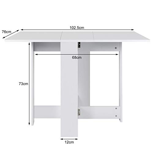 Table pliante stable 103 * 76 cm avec plateau blanc résistant - 4