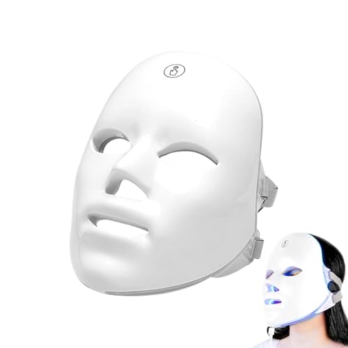 Mascarilla De Luz Roja Para Rostro,máscara De Rostro De Luz Roja - Mascarilla 7-1 Colores,mascarilla Portátil Recargable De Luz Roja Led, Cubierta Facial Para Una Piel Radiante Y Juvenil