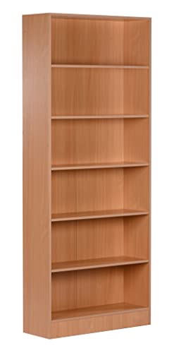 Image of DeckUp Muvo 6-Shelf Engineered Wood Book Shelf and Display Unit (Bavarian Beech, Matte Finish)