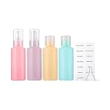 MINISO Travel Bottle Kit Set of 4, Portable Plastic Multipurpose Cosmetic Toiletries Travel Refillable Bottles for Storing Lotions, Shampoos