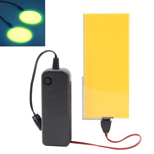 Image of Glowing Eyes Cuttable EL Panel Electroluminescent Light Sheet Decorations Lamp Sheet with Battery Inverter (Light Yellow)