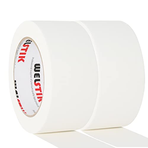 Image of WELSTIK 2 Pack Gaffers Tape White,2 inch X 33 Yards-10% Longer-Heavy Duty Gaffer Floor Tape for Cables,TV Shoots, Theater Stage Setup,Interior Design,Residue Free,Non-Reflective Easy to Rip