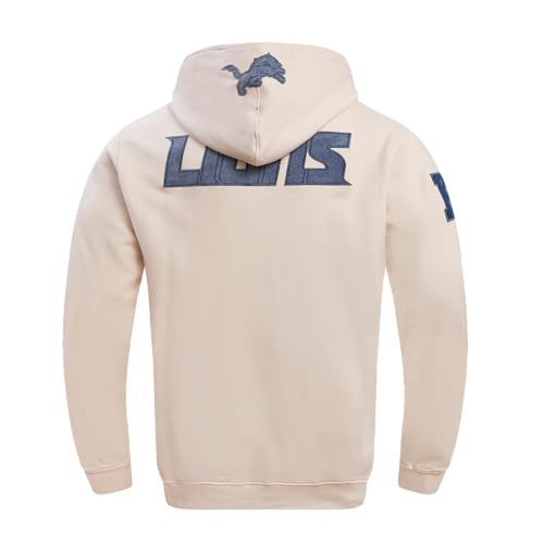 Pro Standard Mens NFL Detroit Lions Varsity Blues Pull Over Hoodie Linen L - Image 4
