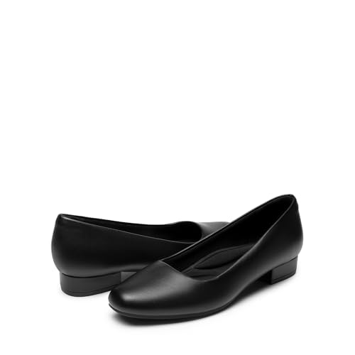 DREAM PAIRS Women's Low Chunky Closed Toe Pumps, Comfortable Slip-On Dress Shoes, Heels for Wedding, Work, Office, Party, Versatile Daily Wear4