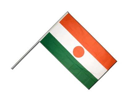 Drapeau Niger sur hampe 60x90 cm de qualité supérieure pour ambassade