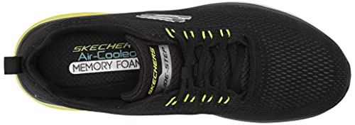 Skechers Tênis masculino Oxford Glide Step Sport Wave Heat com cadarço, Preto, 8