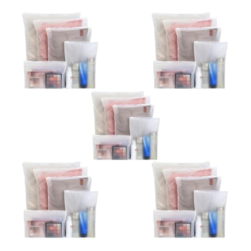 Image of ZURATO 5pc Set Transparent Packing Bags for Travelling, Zip Bags for Clothes, Cosmetic, Jewellery, Tolitary, Shoes Storage Bag for Travel Organizer, Zip Lock Bag with Air Vent Hole (5 Set)