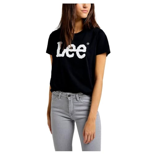 Facile da indossare Lee Logo Tee, T Shirt Donna, Nero (Black), L