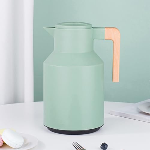 Hervidor térmico aislado verde de 1L con termo interior de vidrio lavable 6