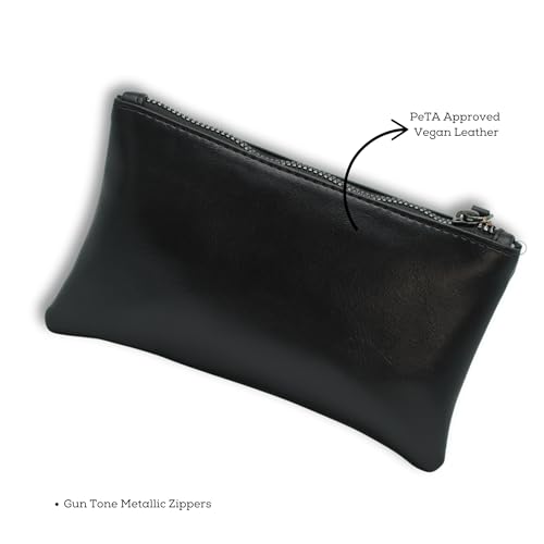 Image of VISMIINTREND Flat High Capacity Stationery Holder & Accessories Pouch - Large Pencil Case for School, College, Office, and Cosmetics, Black Pencil Case