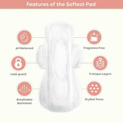 Image of LAIQA Ultra Soft Moderate Flow Sanitary Pads for Women| 10 Large Premium Pads with 10 Disposable Bag + 2 Free Pantyliners|Made with Natural Fibers|Rash-Free Pads with 4 wings|No Chlorine|No Fragrance