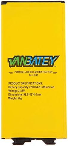Vanbatey Battery for LG G5 BL-42D1F 2700mAh Li-Polymer Internal Replacement Compatible with H810 H811 H812 H815 H860 H860N H868 H845 H850
