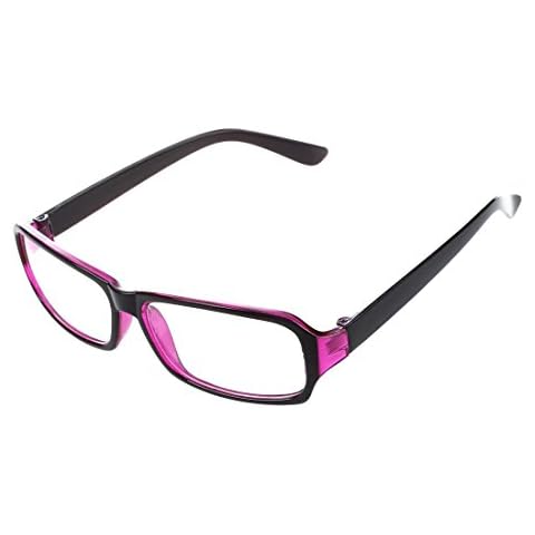 Basage Plastic Full Rim Frame Clear Lens Glasses Spectacles Black Purple for Women Cover