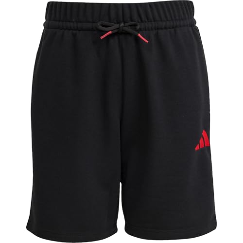 adidas Kinder French Terry Slogan Shorts, Black Pure Ruby, 152