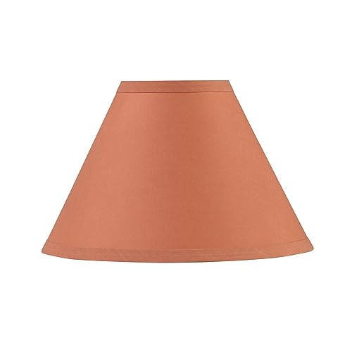 Image of Aspen Creative 56004, Hardback Empire Transitional UNO Lamp Shade, Coral Orange, 4 inch Top x 10 inch Bottom x 7 inch Slant, Slip UNO 33mm