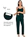 SWOMOG Maternity Pajamas Set 3 PCS Nusing Pajamas Labor and Delivery Gown & Camisole & Pants Postpartum Pjs Emeral Green Large
