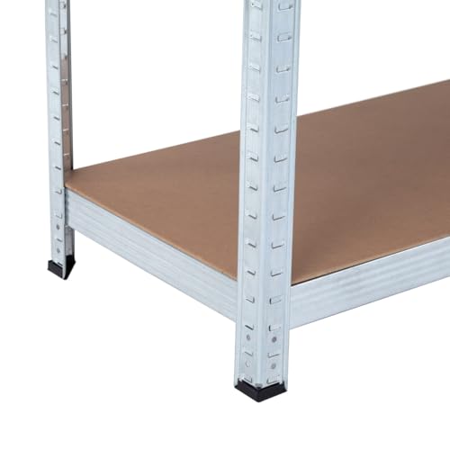 THINIA HOME - Estantería Modular Almacenaje (Pack 2), Acero y MDF Antihumedad, Hogar, Trastero, Garaje, 5 Baldas Ajustables, Carga Máxima 875Kg, 90x40x180cm (Largo x Ancho x Alto) - imagen 4