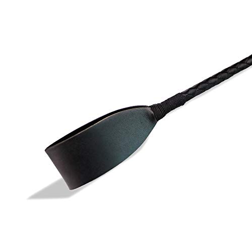 Aisto 18 Inch Riding Crop For Horses, Horse Whip With Double Slapper, Leather Equestrian Jump Bat, Black,Purple (Black) #TOP1
