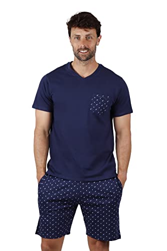 Antonio Miro 55253   Pijama Corto Antonio Miró con Neceser Hombre Color: Marino Talla: S