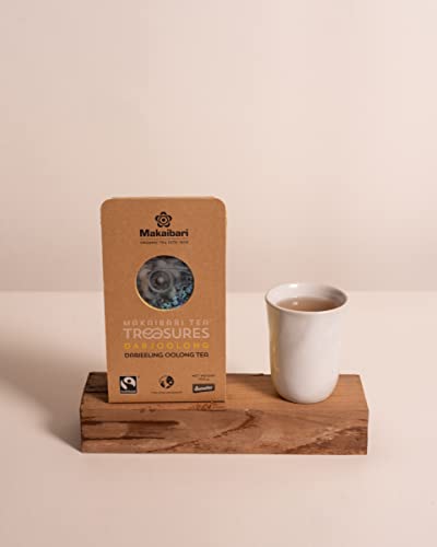 Image of Makaibari Darjoolong Oolong Loose Leaf Tea 100g (3.52oz) Pack | Pure USDA Organic Darjeeling Oolong Tea, Delightfully Rich Flavor & Aroma, Semi-Fermented | 25 Tea Bags