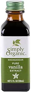 Simply Organic Pure Madagascar Vanilla Extract, 2-Ounce Glass Jar, Certified Organic, Sugar-Free Flavor For Smoothies