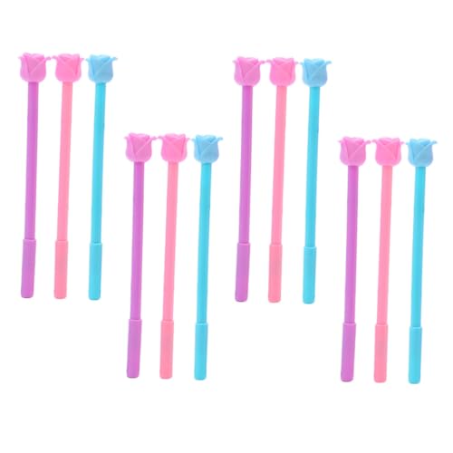 BESTYASH 12pcs 0.5mm Bolígrafo Gel Flor Creativo