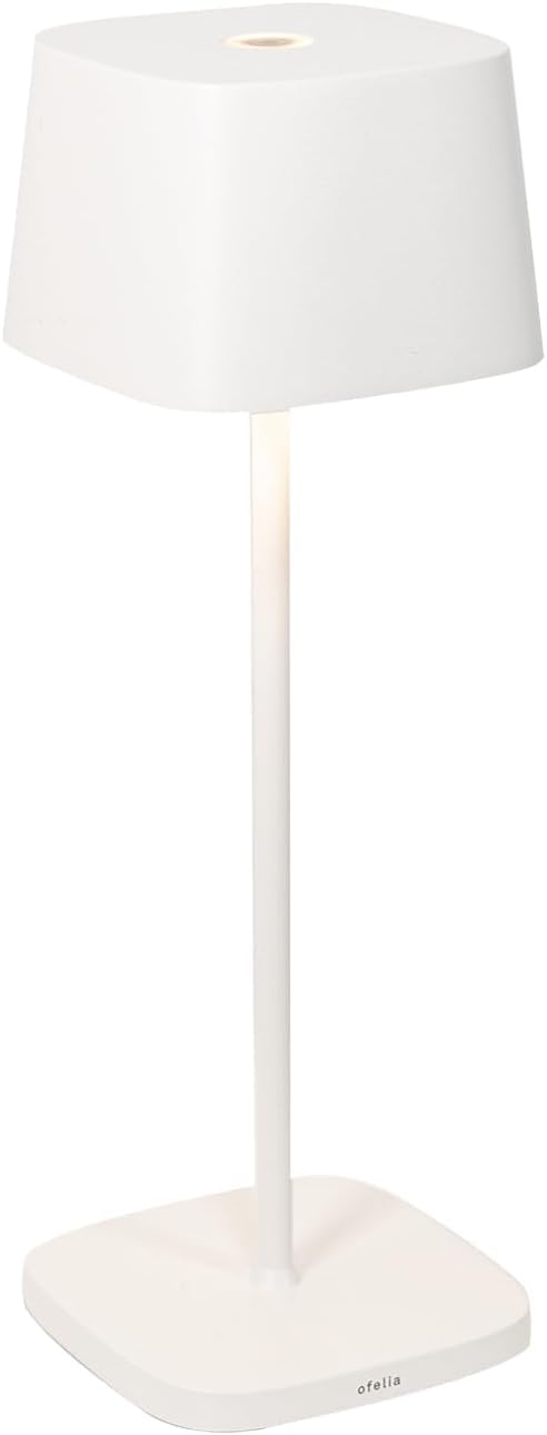 Zafferano, Ofelia Pro, Rechargeable Cordless Table Lamp with Touch Controls, Also Usable as an Outdoor Lamp, Dimmer, 2200-3000 K, Height 29 cm, White Colour