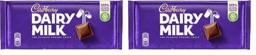 Cadbury Dairy Milk Chocolate Bar 110g (Pack of 2)
