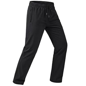 MAGCOMSEN Mens Hiking Pants Lightweight Quick Dry Workout Athletic Jogger with Zipper Pockets Golf Running Gym