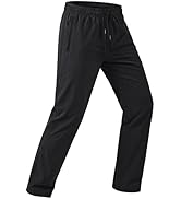 MAGCOMSEN Mens Hiking Pants Lightweight Quick Dry Workout Athletic Jogger with Zipper Pockets Gol...