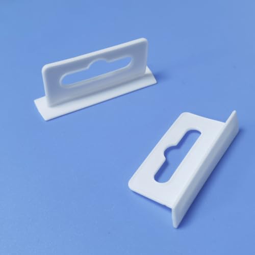 craspire 80 Stück Kunststoff Aufhänger für den Einzelhandel weiß 2,2 x 1,1 Zoll rechteckig strapazierfähig mit Schlitzloch Produkt Schmuckkästchen Display Lamellenwandhaken Aufhänger für Laden