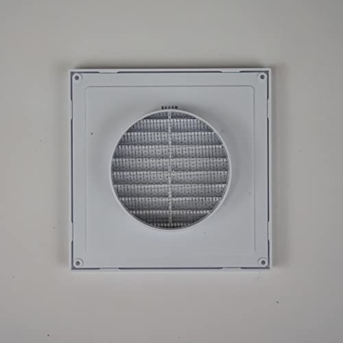White 4" Inch Ventilation Grille - Inside/Outside Use - (Flange 3.9"Ø/Cover 6.7"X6.7") - Air Vent Louver - Exhaust Hood - Available 3 Sizes / 4 Colors. #TOP1