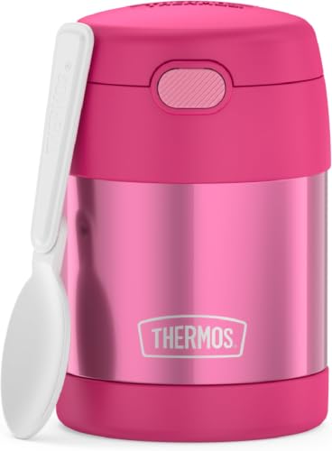 Image of THERMOS FUNTAINER Insulated Food Jar,10 Ounce,Kid Friendly Food Jar with Foldable Spoon,Pink,(Pack of 6)