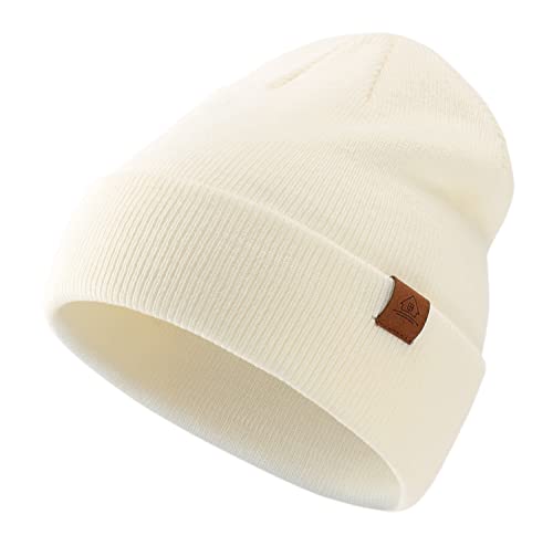 Image of Home Prefer Mens Winter Hats Acrylic Knit Cuff Beanie Cap Warm Womens Beanie Hat