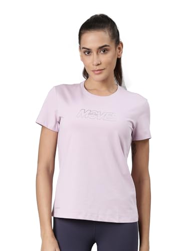 Image of XTEP Comprehensive Training Series Graphic Pattern, Crew Neck, Short Sleeve Slim Fit Training T-Shirt for Women
