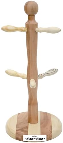 Activave Wooden Mug Holder Free-Standing Countertop Cup Holder, Mug Organiser, (Wooden Mug Tree)