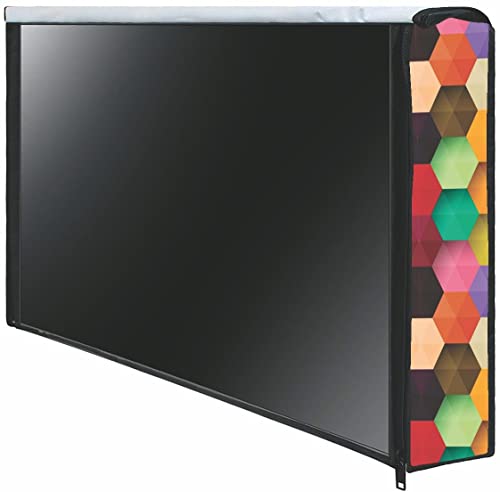 Image of WACKY 32 Inch Smart LED TV Cover PVC Waterproof Printed With Transparent Polythene Layer Compatible for Sony, Mi, Kodak Smart LED TV
