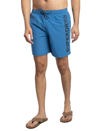 Superdry Men's Sport Graphic 17 Swim Shorts, Monaco Blue, L