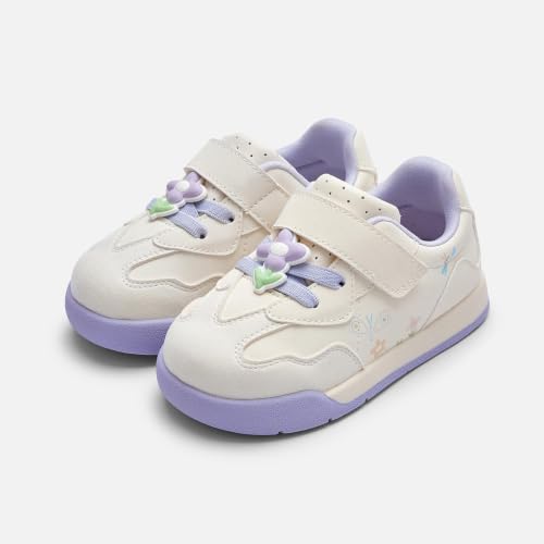 Image of Balabala Girls Boys Toddler Sneakers Wide Toe Box Walking Shoes | Unisex Kids Sneakers with hook-and-loop straps, non-slip soles, soft heel cushion, and flexible support for play