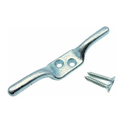 4" Inch Strong Galvanised Large Cleat Hook with Screws - Secure Washing Lines etc Cover