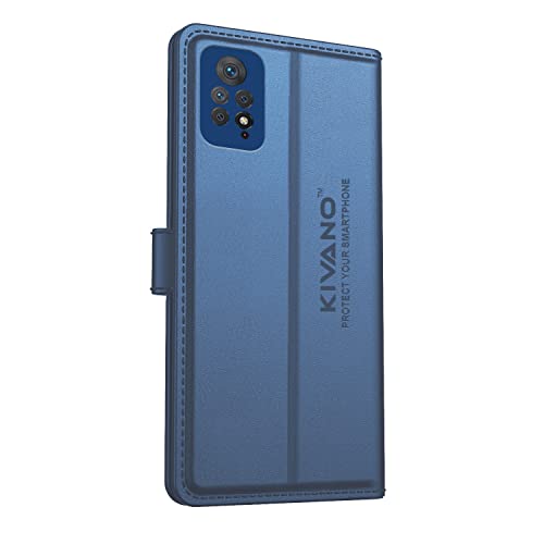 Image of KIVANO Xiaomi Redmi Note 11 Pro Professional Series Wallet Case | Luxurious Design | Premium | PU Leather Flip Case Back Cover - Dark Blue