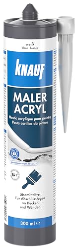 Knauf Maleracryl für Dehnungs- und Anschluss-Fugen mit geringer Beanspruchung – Dicht-Acryl, Fugen-Masse zum Dichten im Innen- und Außen-Bereich