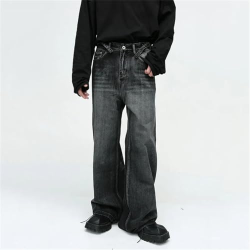 Men's Jeans High Street Straight Tube Loose Wide Leg Denim Pant Retro Streetwear4