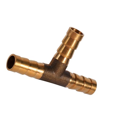 Accesorio para Manguera de 3 Vías, Práctico Accesorio en T de Latón, Conector para Manguera de 3 Vías, Combustible para Tubería de Gas y Aceite de Aire Comprimido (8mm)