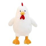 Cute Chicken Stuffed Animal Plush Doll Toy - Farm Animal Themed Decor for Kids’ Rooms for Valentine’s Day, Children’s Day & Christmas (White, 11 inch)