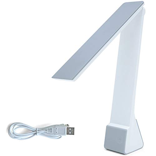 Preisvergleich Produktbild Monland Led Schreibtisch Lampe Batterie Betriebenes,Schnurloses,Faltbares Arbeits Platz Licht,Moderne Design Druck Steuerung mit Usb / Akku Betrieb für Wohn Zimmer / Lesen / Schlafens Zeit